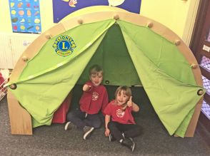 Children enjoying their new Den at Acornwood Pre School