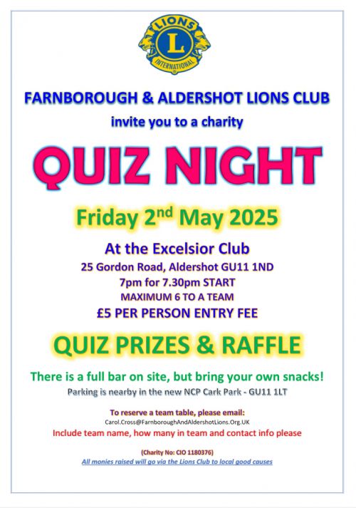 Aldershot May 2025 Quiz Night