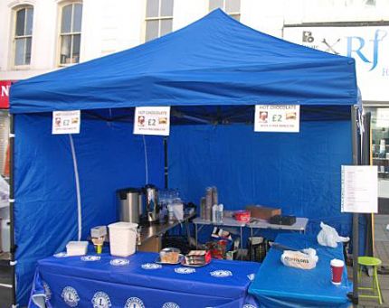 Aldershot Lions Hot Drinks Stall at the 2018 Christmas Lights Switch On.