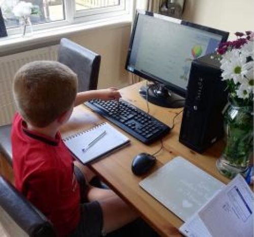 Donated computers being used for home schooling