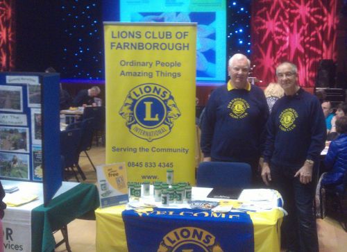 Farnborough Lions 'Message in a Bottle' stand at Rushmoor Cancer Wellbeing Day