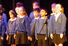 Grange Community Junior School performing their song selections