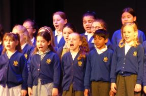 St Peters' Junior School Choir performing their winning song.