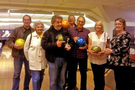 The triumphant Farnborough team at the 2014 bowling challenge